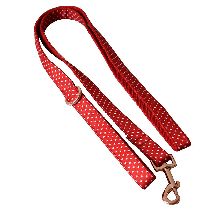Adjustable Red Dot Print Collar, for dogs.