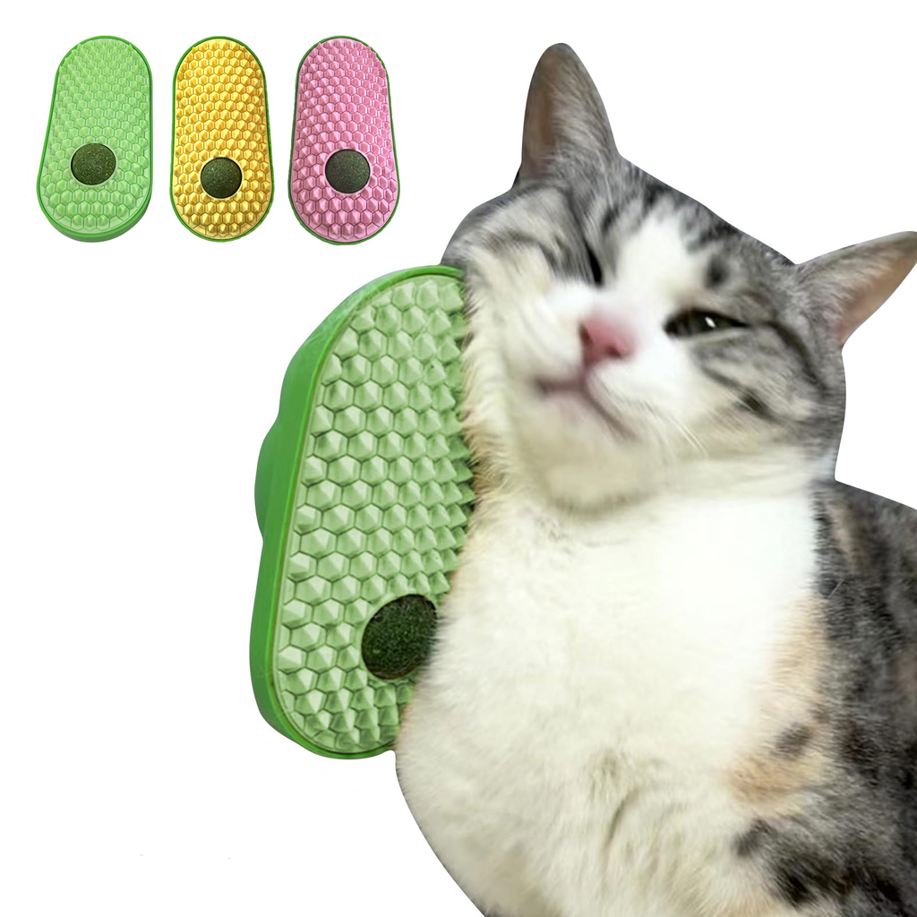 Wall-Mount Catnip Massage Ball Corner Toy, for cats.