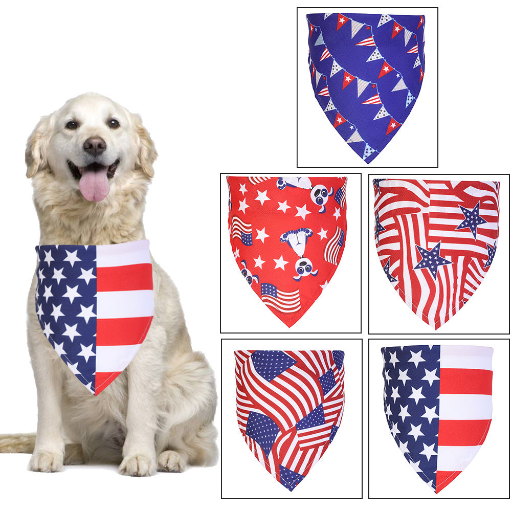 Single-Layer Printed Triangle Bandana, for dogs and cats.