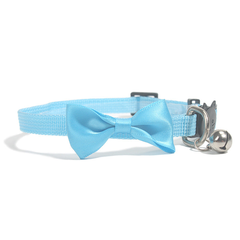 Adjustable Nylon Bow Collar with Bell, for cats.
