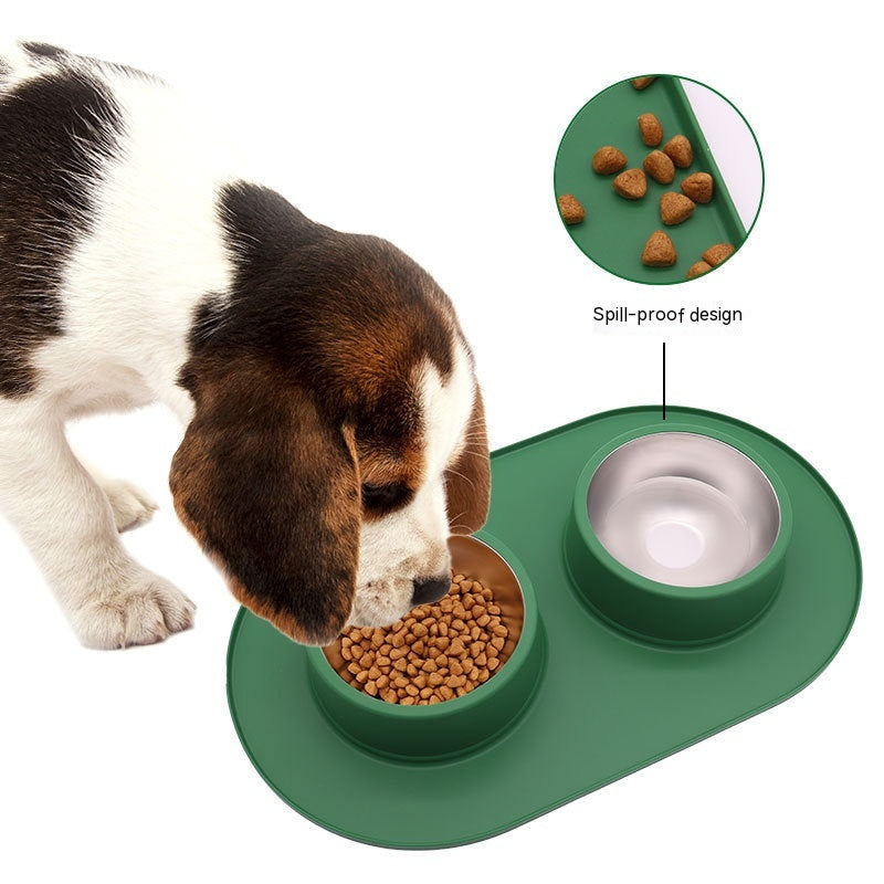 Anti-Splash Stainless Steel Bowl with Silicone Base, for dogs and cats.