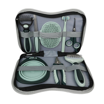 7-Piece Pet Grooming Kit – Scissors, Brushes & De-Shedding Comb – size reference