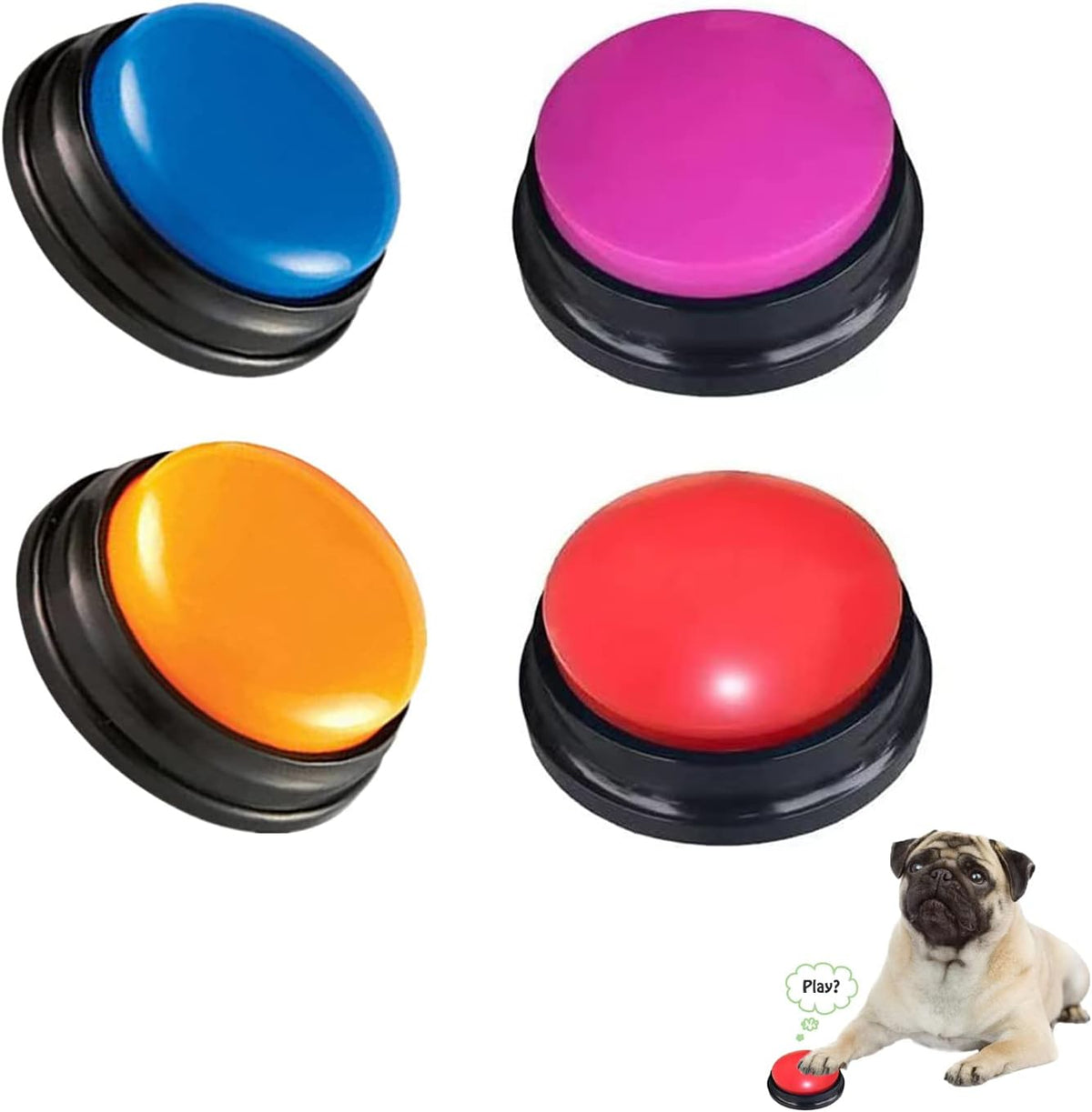 Voice-Recording Button Toy, for dogs and cats.