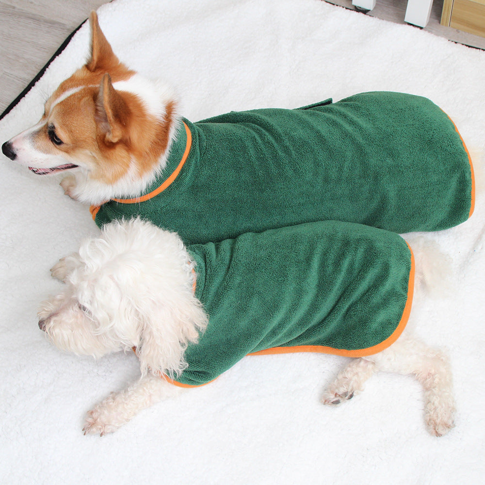 Absorbent Pet Bathrobe With Waist-wrapped Microfiber - kindoPet