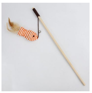 Feather and Bell Teaser Wand Toy, for cats.