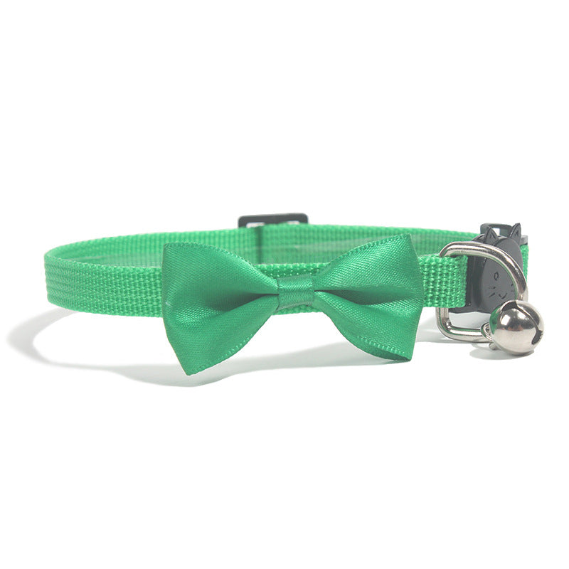 Adjustable Nylon Bow Collar with Bell, for cats.