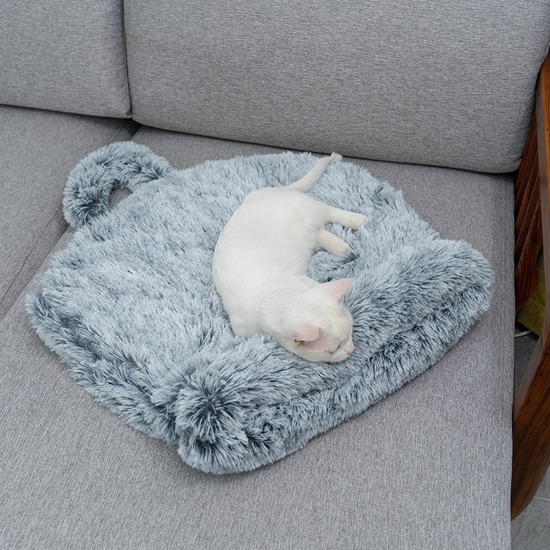 Plush Semi-Enclosed Sleeping Bag Nest, for cats.