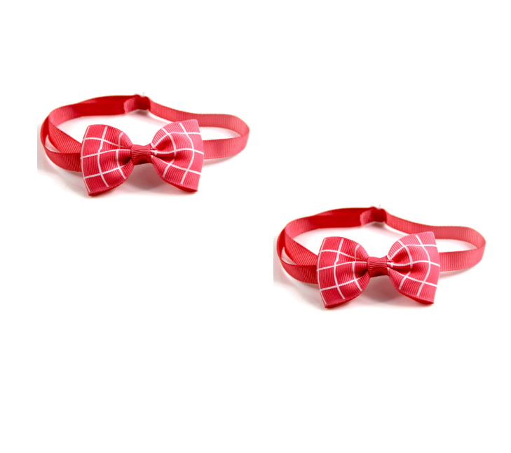 Plaid Bow Tie Collar Accessory for Dogs and Cats