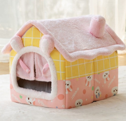 Foldable Enclosed Dog House – Warm Winter Cave Kennel for Cats & Dogs – packaging
