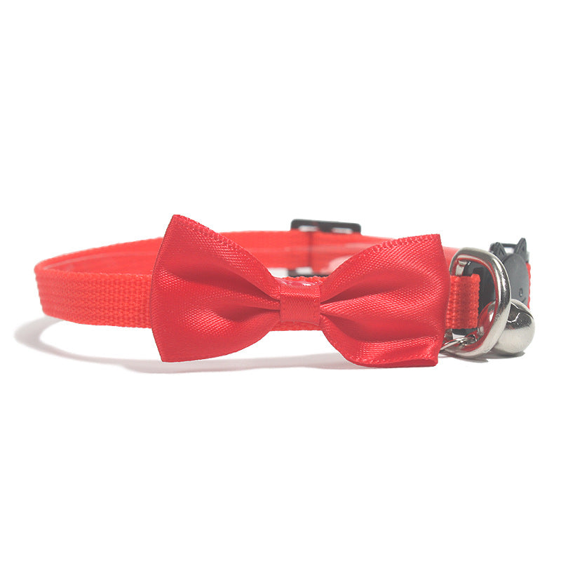 Adjustable Nylon Bow Collar with Bell, for cats.