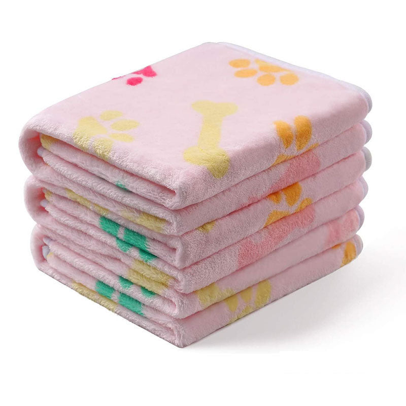 Confetti Paw Print Fleece Blanket for Dogs and Cats