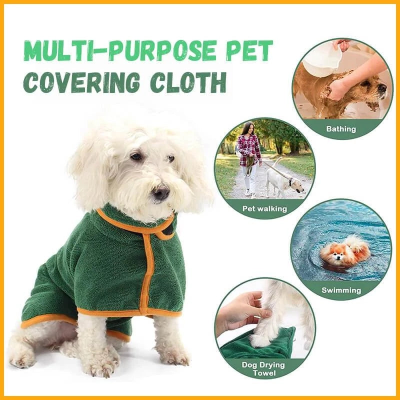 Microfiber Dog Drying Bathrobe, XS and S Sizes, for dogs.