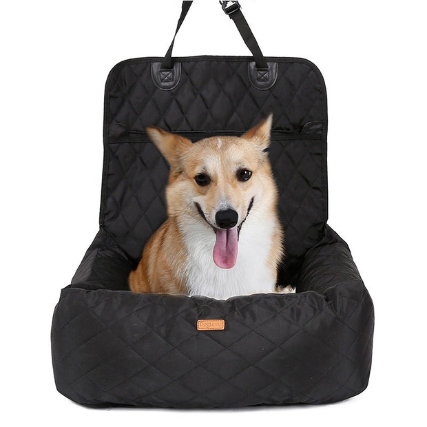 2-in-1 Dog Car Seat Bed – Folding Travel Carrier & Cushion – packaging
