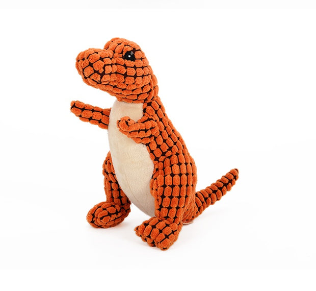 Dinosaur Dog Toy – Plush Squeaky Chew for Medium & Large Dogs – detail view
