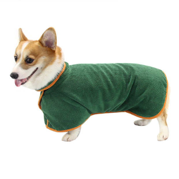 Absorbent Dog Bathrobe – Quick-Dry Microfiber Towel Coat with Belt – packaging