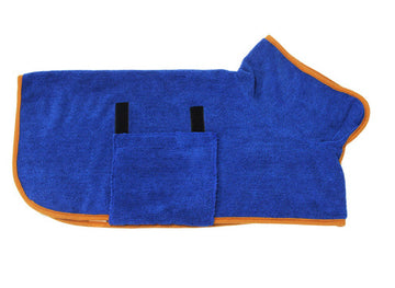 Absorbent Dog Bathrobe – Quick-Dry Microfiber Towel Coat with Belt – detail view
