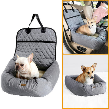 2-in-1 Dog Car Seat Bed – Folding Travel Carrier & Cushion – size reference