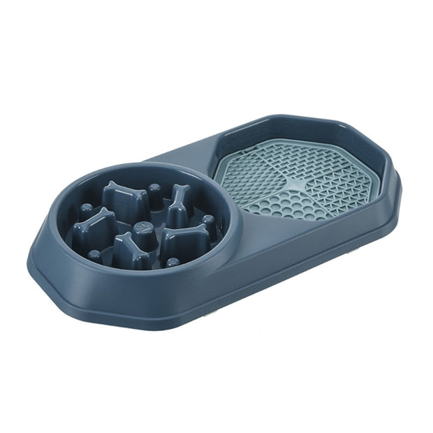 Slow Feed Pet Bowl – Anti-Gulping Maze Dish – side view