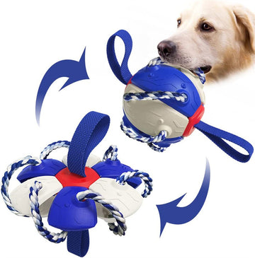 Interactive Dog Soccer Ball - Chew-Resistant Football with Grip Tabs