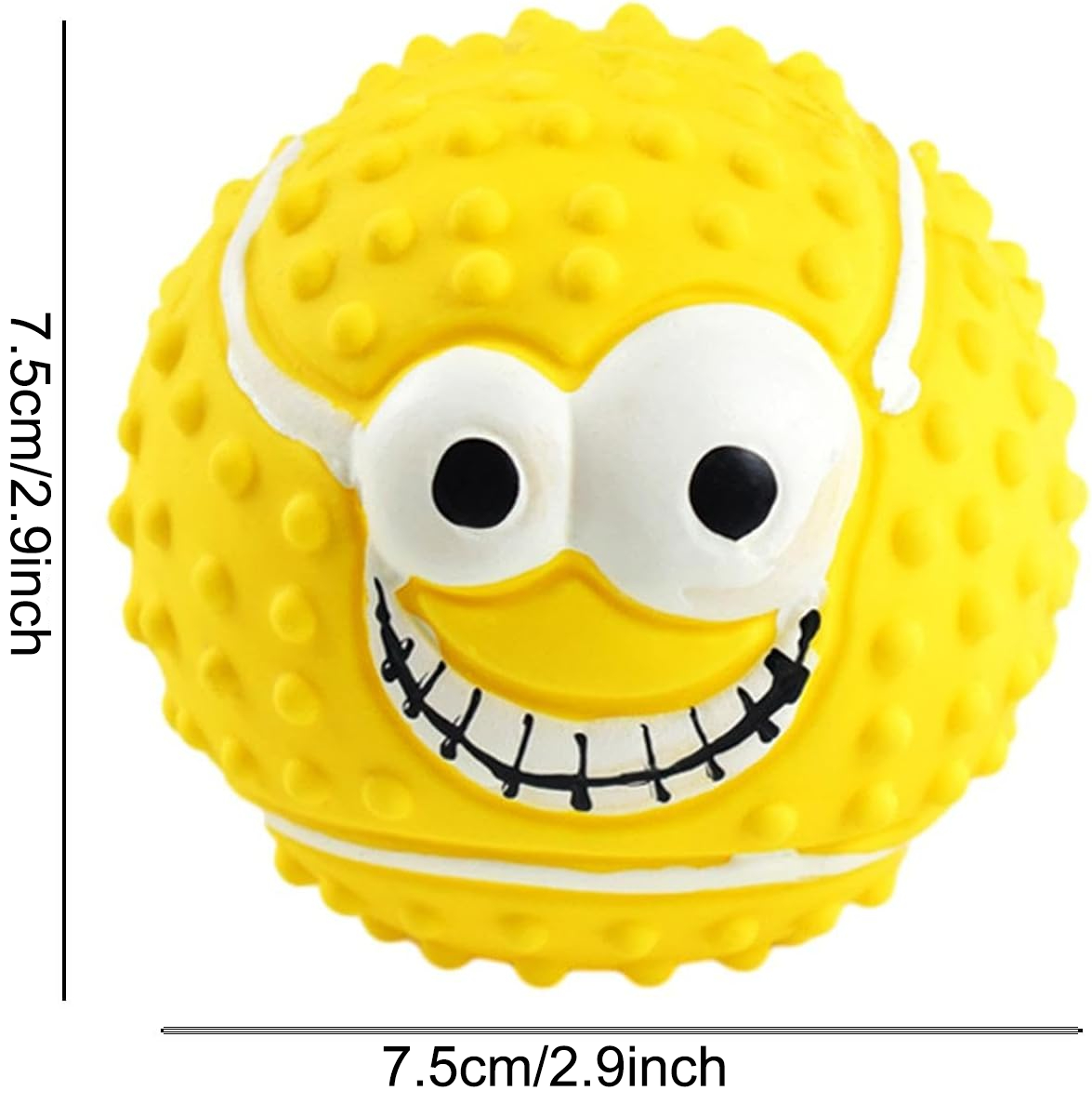 Latex Smile-Face Squeaky Ball Toy, for dogs.