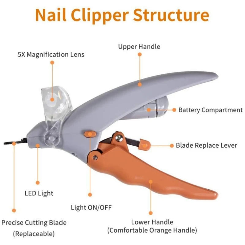 LED Light-Up Nail Clipper, for dogs and cats.