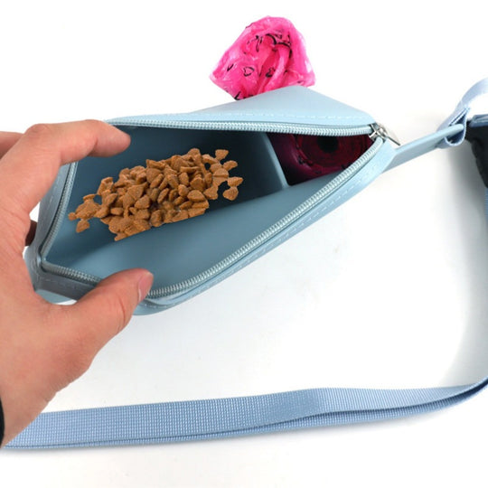 Silicone Dog Treat Pouch – Portable Waist Bag for Walks & Training – side view