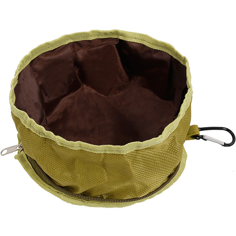 Collapsible Oxford Cloth Travel Water Bowl, for dogs.