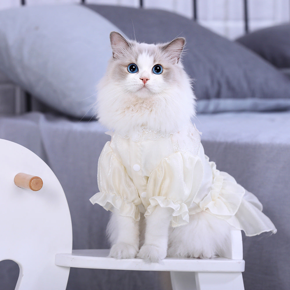 3D Flower-Trim Skirt, for cats.