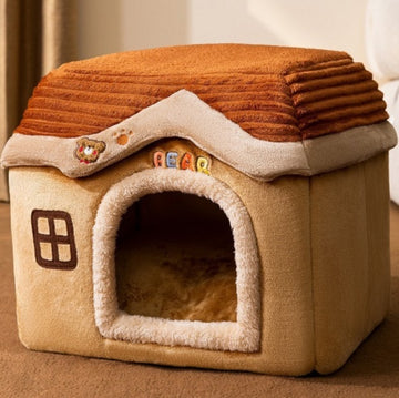 Foldable Enclosed Dog House – Warm Winter Cave Kennel for Cats & Dogs – color options