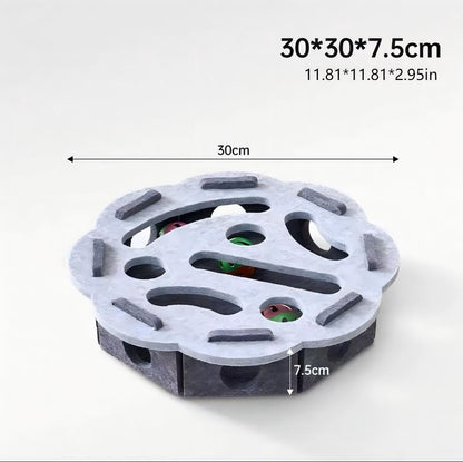 Interactive Cat Puzzle Toy With Maze Tunnel, Bell Ball & Pathways - No Batteries Needed, Durable Felt Construction - Mental Stimulation & Hunting Exercise For Indoor Cats