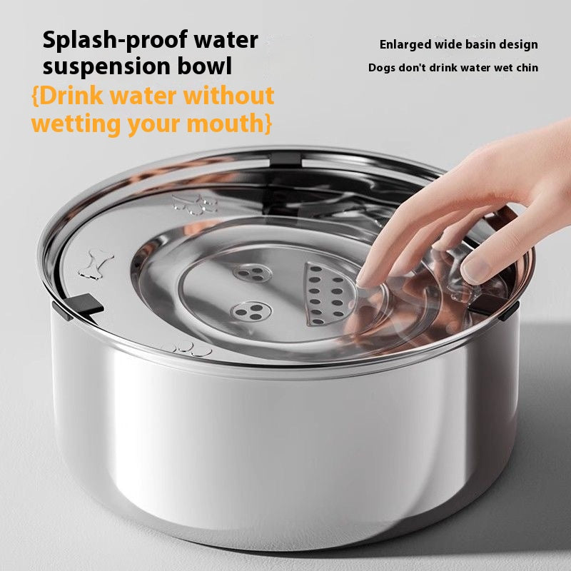 Large-Capacity Stainless Steel Water Bowl, for dogs and cats.