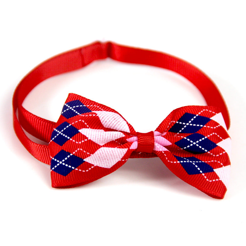 Plaid Bow Tie Collar Accessory for Dogs and Cats