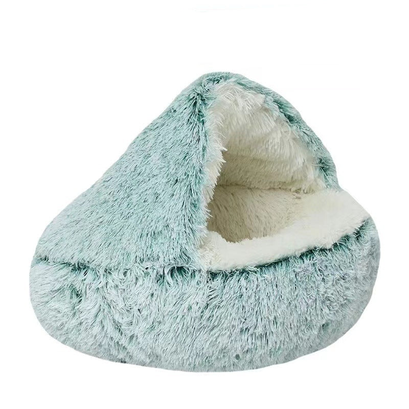 Plush Shell-Shaped Pet Nest Bed, for dogs and cats.