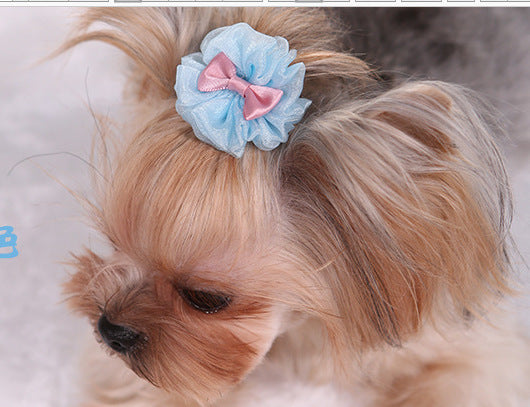 Organza Bubble Bow Hairpin Accessory, for dogs.