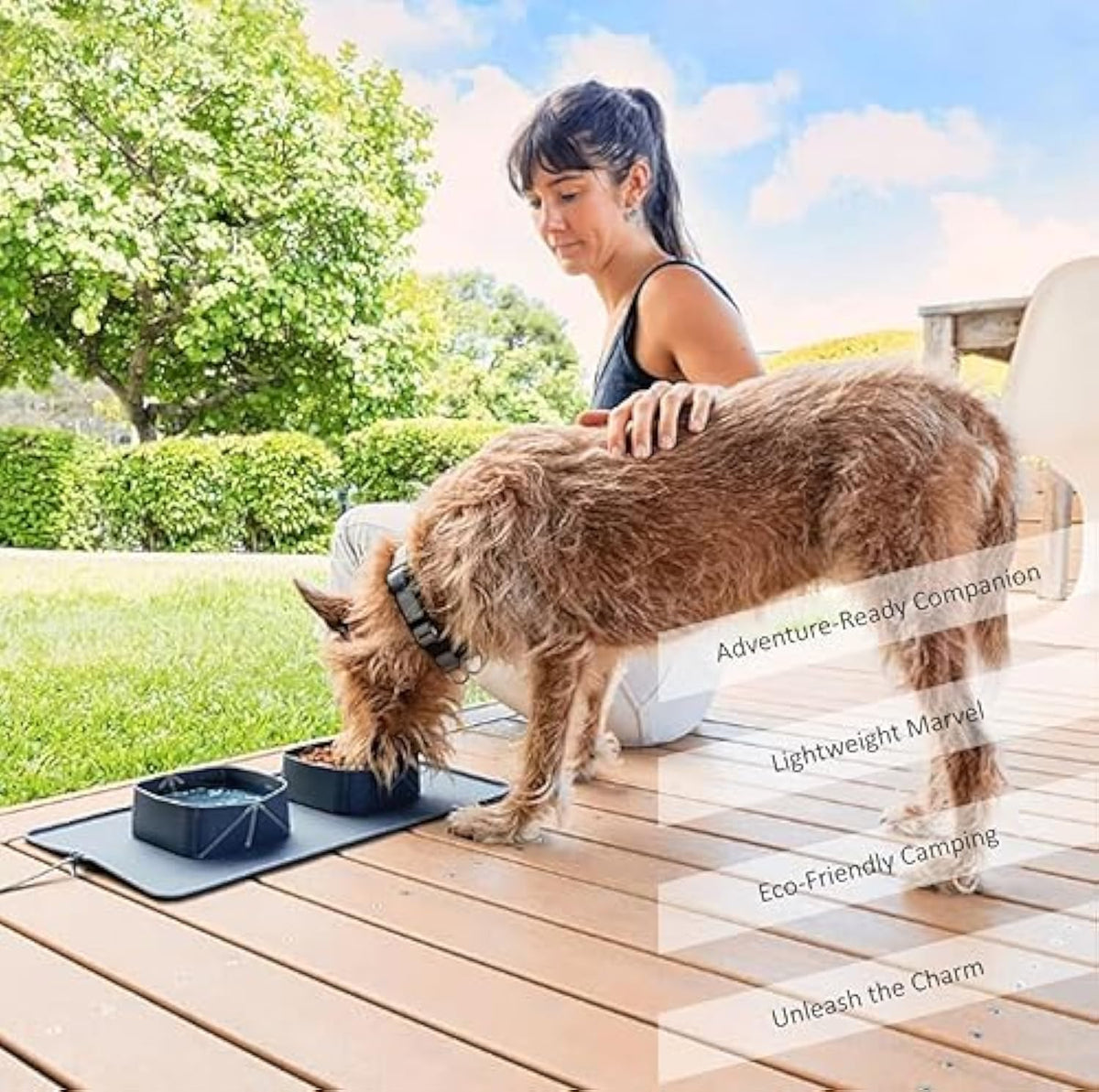 Collapsible Silicone Travel Bowl Set, for dogs and cats.