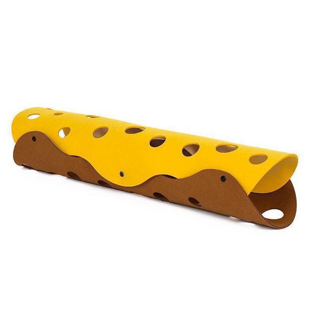 Foldable Felt Cat Tunnel Toy for Hide-and-Pounce Play, for cats.