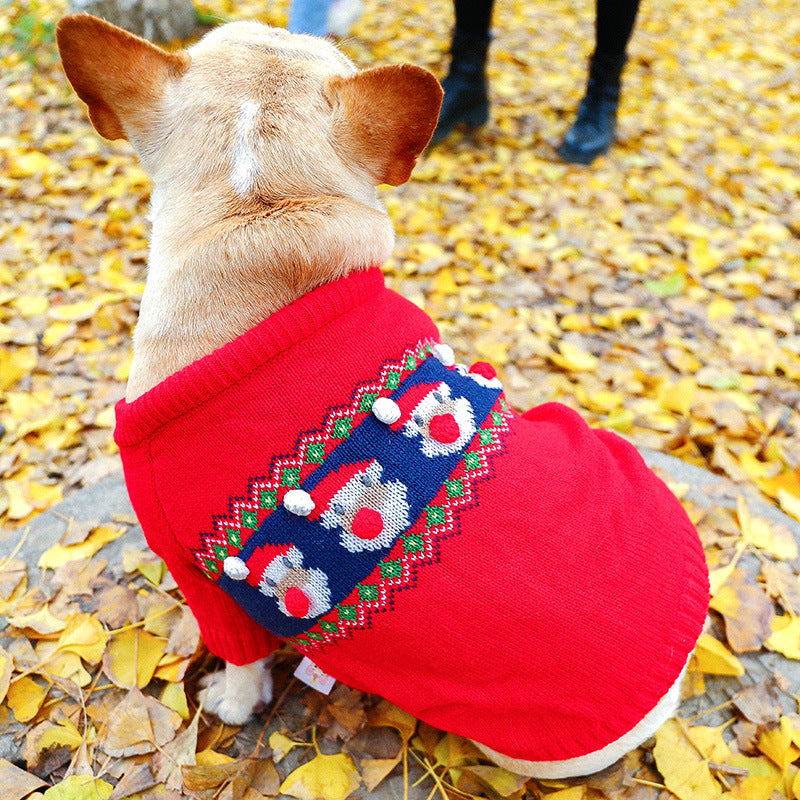Holiday-Print Acrylic Knit Sweater, for dogs.