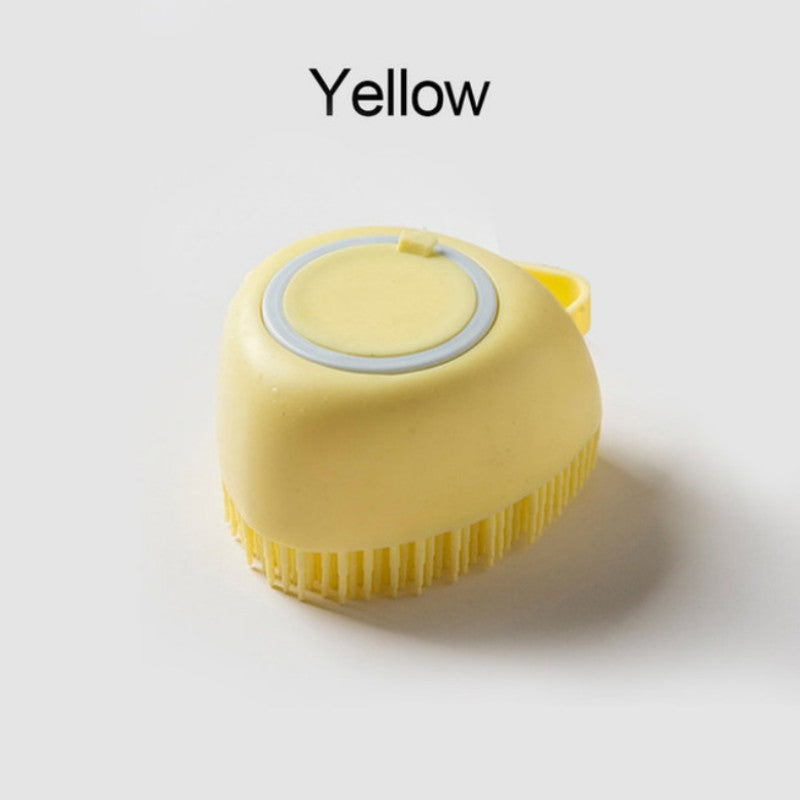 Soap-Dispensing Silicone Grooming Brush, for dogs and cats.