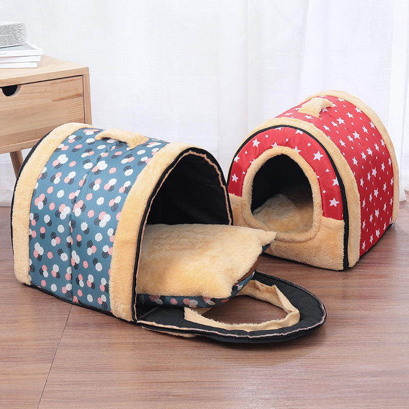 Detachable and Washable Enclosed Cat Nest House, for cats.