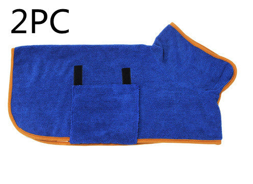 Absorbent Dog Bathrobe – Quick-Dry Microfiber Towel Coat with Belt – angle view
