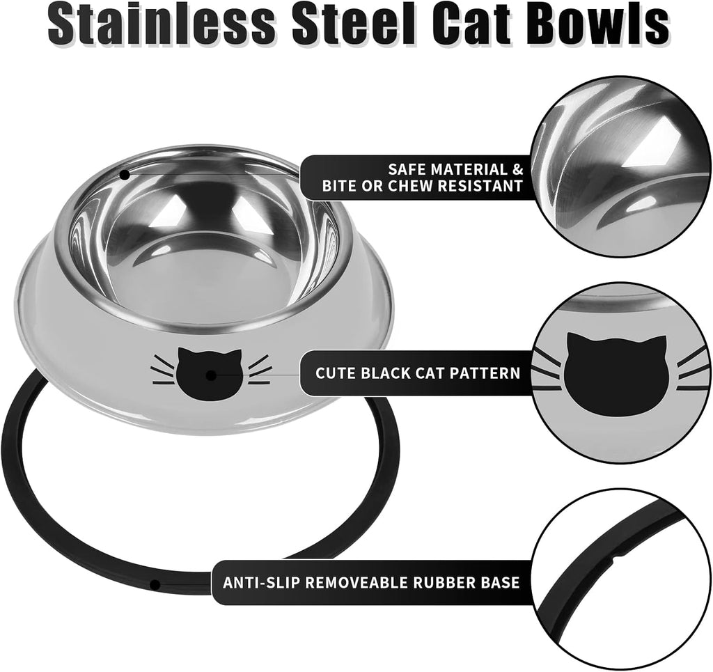 Non-Slip Stainless Steel Food Bowl, for cats.