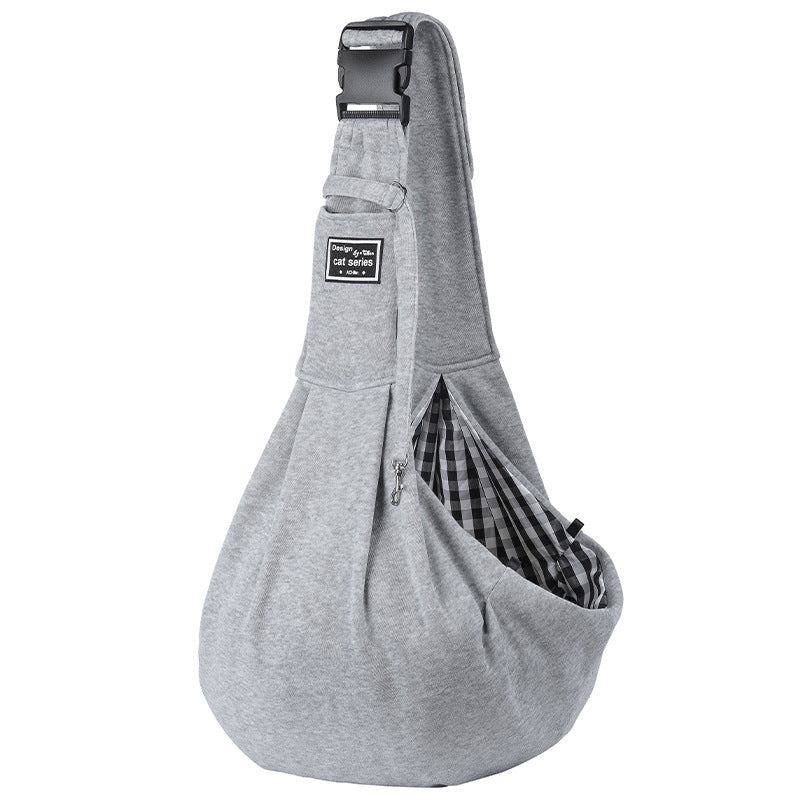 Adjustable Shoulder Pet Carrier Bag in Plaid Pattern, for dogs and cats.
