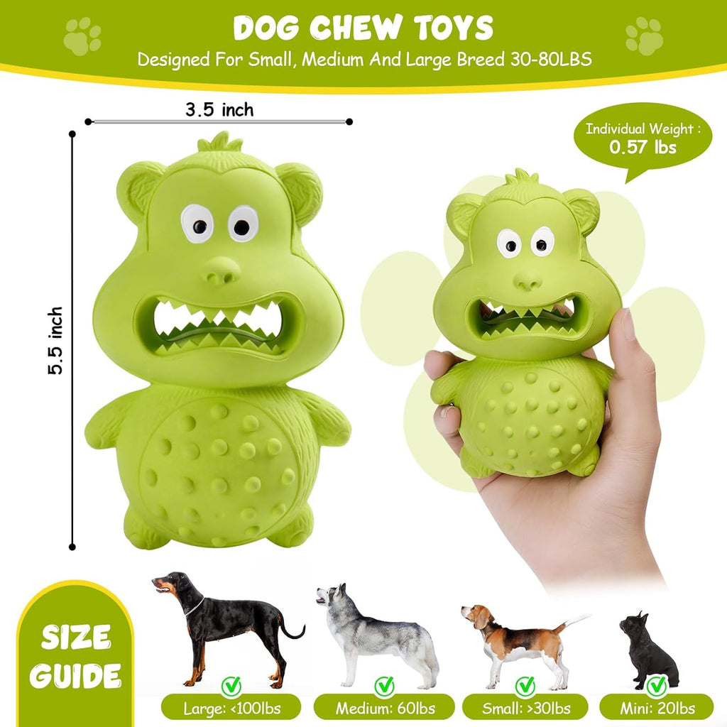 Tough Natural Rubber Squeaky Chew Toy for Dogs