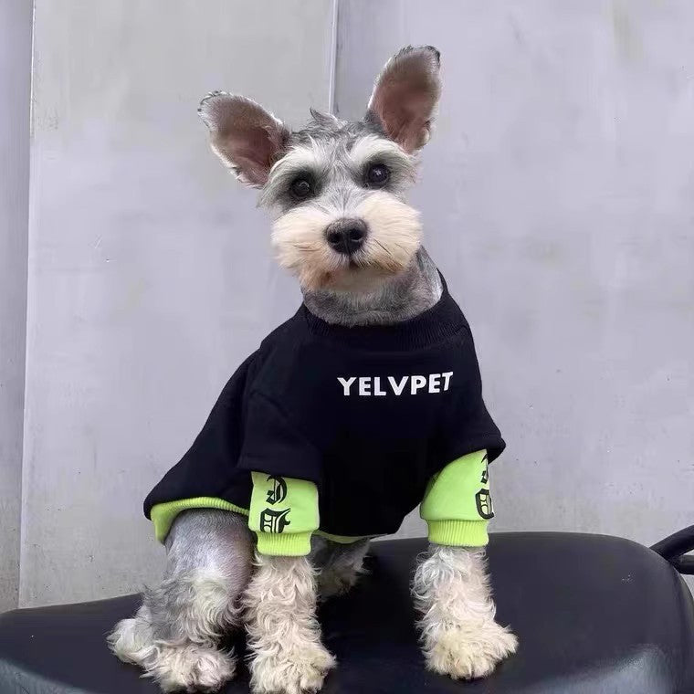 Black Panel Polyester Sweater, for dogs and cats.