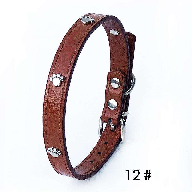 Pack of 10 Adjustable PU Leather Dog Collars, Pick a Color, for dogs.