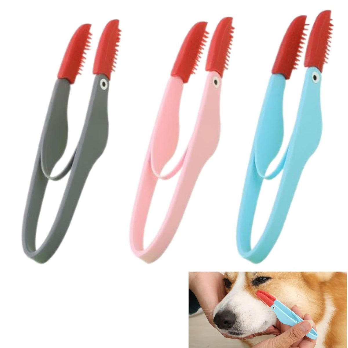 Soft Silicone Tear-Stain Comb, for dogs and cats.