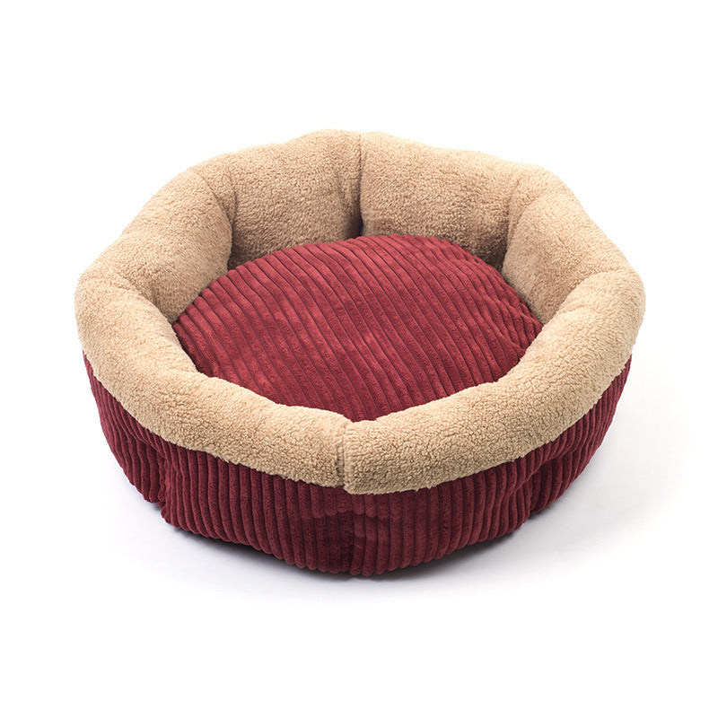 Soft Velvet Octagonal Nest Bed, for dogs and cats.