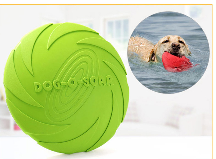 Floating Rubber Dog Frisbee for Bite-Resistant Play, for dogs.