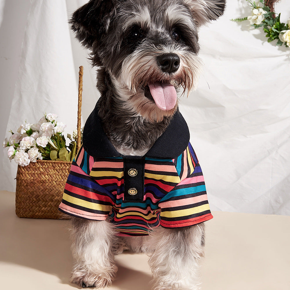 Striped Polo-Style Shirt, for dogs.