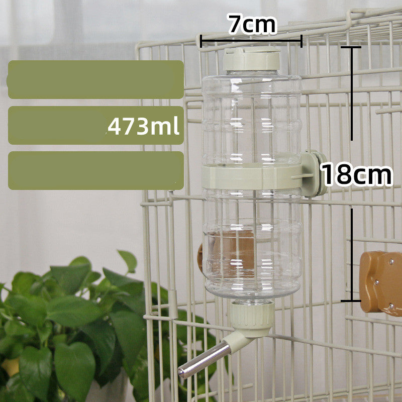Hanging Water Bottle with Steel Faucet, for dogs and cats.